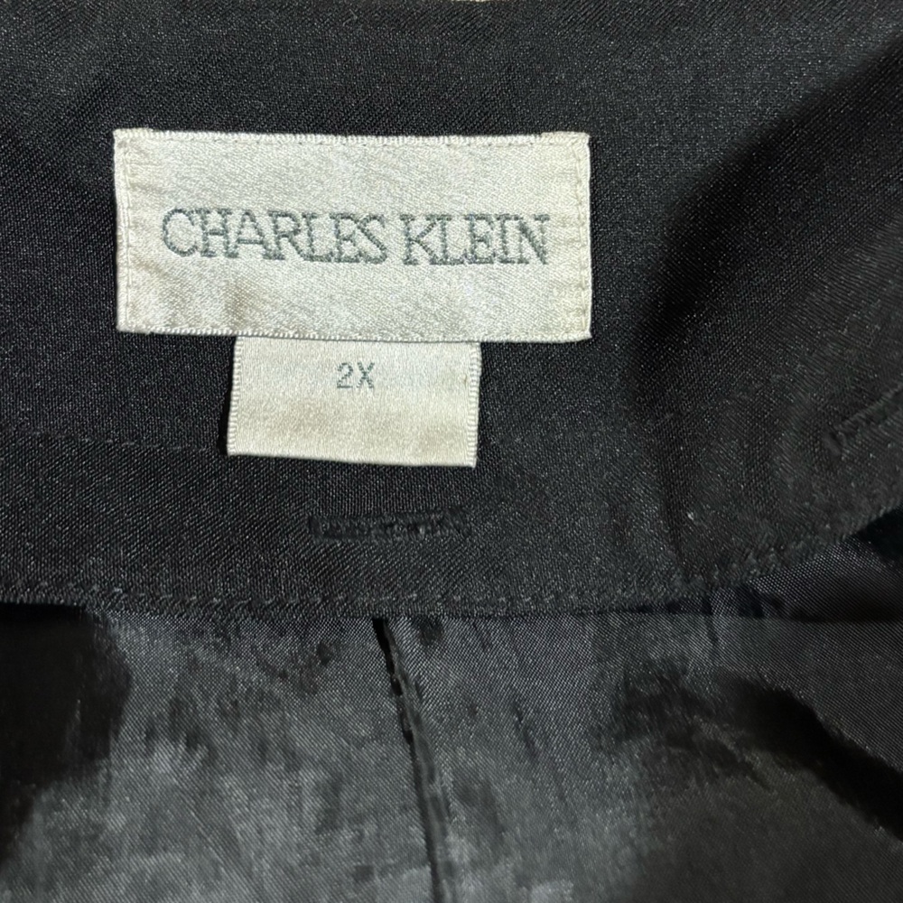 Charles‎ Klein Black Trench Coat with Tan Collar - Picture 9 of 11